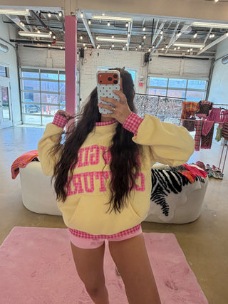 Cowgirl Couture® Layered Gingham Mockneck — Butter Yellow [PREORDER]