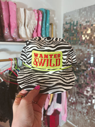Zebra wanted and wild canvas hat