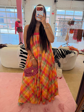 Poppy plaid maxi dress