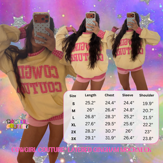Cowgirl Couture® Layered Gingham Mockneck — Butter Yellow [PREORDER]