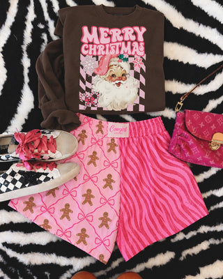 Pink checkered merry Christmas
