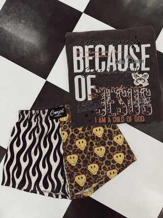 DROPPING 7/10 CLOSING 7/17 CCB™ original split B&w zebra | leopard smileys boxer shorts PREORDER