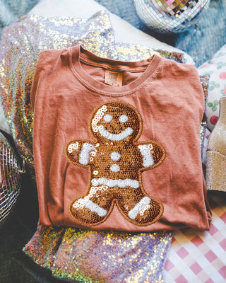 Faux sequin gingerbread man