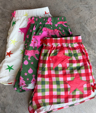 Preorder Holiday satin star boxer shorts