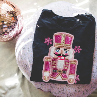 Faux sequin nutcracker