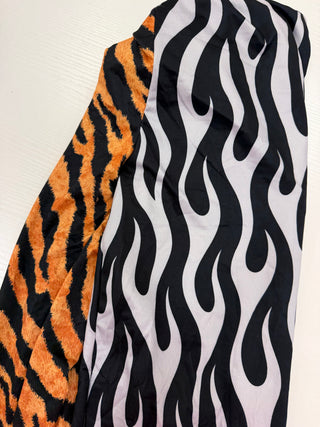 Cowgirl Couture® Split tiger | SILVER Zebra Pants READY TO SHIP (DEFECT READ DESCRIPTION)