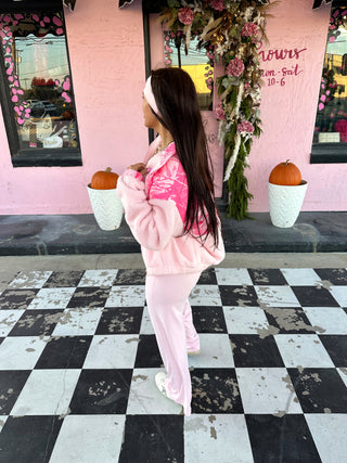 The Cowgirl Couture Exclusive Pink Camo Sherpa ready to ship