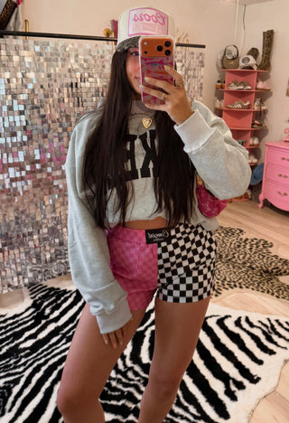 DROPS 6/5 *** CCB™ original split pink checkered / b+w checkered boxer shorts PREORDER