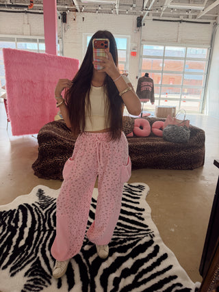 Cottage core floral waffle joggers ready to ship