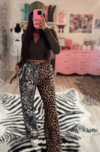 The CCB original double trouble pants in leopard + real tree camo PREORDER