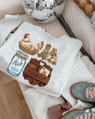 Cottage core antique collage graphic