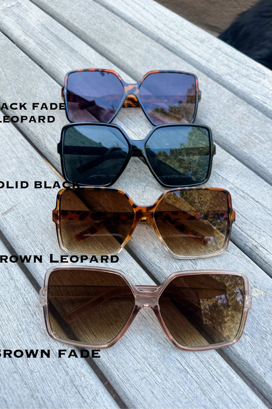 Oversized brown leopard sunglasses