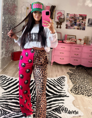 The double trouble Pink zebra camo 8 balls | leopard pants rts