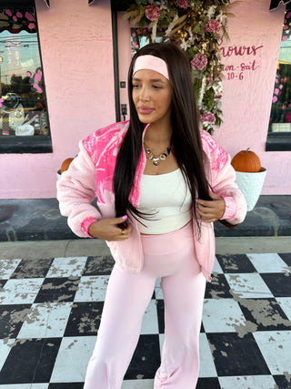 The Cowgirl Couture Exclusive Pink Camo Sherpa ready to ship