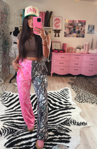 The CCB original double trouble pants in real tree camo + pink camo PREORDER