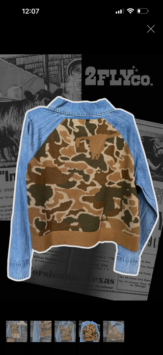 Best of Both worlds Camo & Denim button down