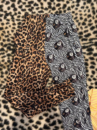 BAILEYS CLOSET small CCB sample leopard split zebra 8 ball pants