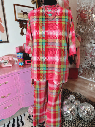 Cowgirl Couture® Main Character Matching Set In Neon Plaid PREORDER