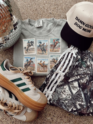 Rodeo vintage western retro stamps graphic