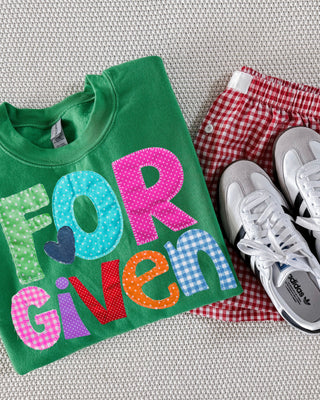 Forgiven Faux Applique Letters
