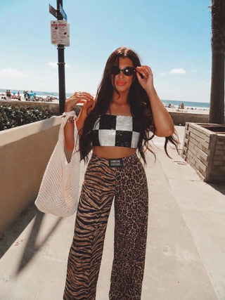 CCB® Split Pants — NEUTRAL TIGER + LEOPARD PREORDER