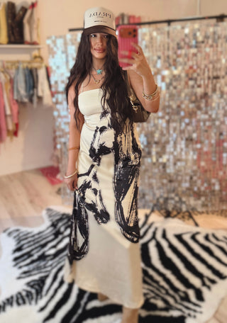 The Cowgirl Couture® Champagne Horse Illustration Slip Dress
