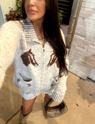 Horse zip up jacket ready to ship