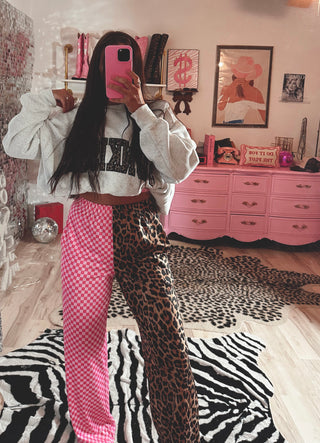 Double trouble split pattern pants preorder