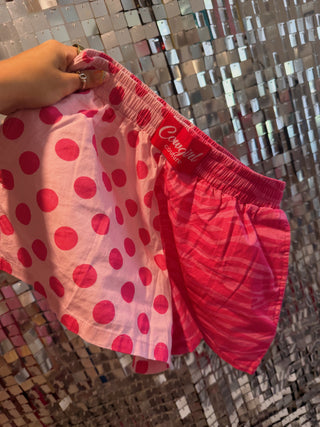 DROPS 6/5 *** CCB™ original split pink polka dots / pink zebra  boxer shorts PREORDER