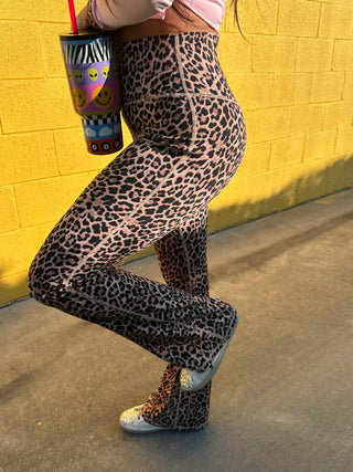 The CCB exclusive Seamless Buttery soft yoga pants in leopard