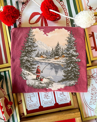 Vintage fishing Santa