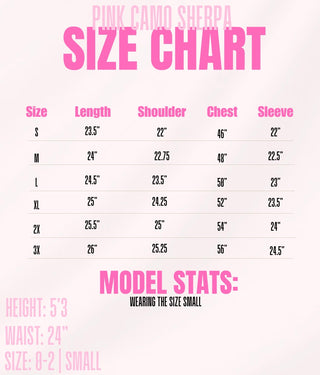 The Cowgirl Couture Exclusive Pink Camo Sherpa ready to ship