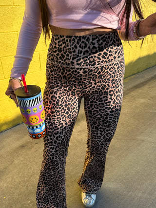The CCB exclusive Seamless Buttery soft yoga pants in leopard