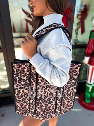 BIRDIE PREORDER Quilted Tote Bag in Leopard