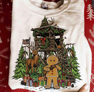 Hunting gingerbread man graphic