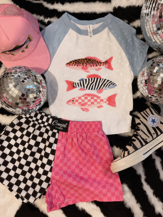 DROPS 6/5 *** CCB™ original split pink checkered / b+w checkered boxer shorts PREORDER