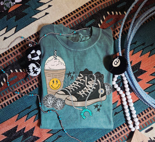 Grunge sneakers n iced coffee