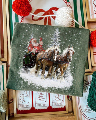 Vintage snowy sleigh ride
