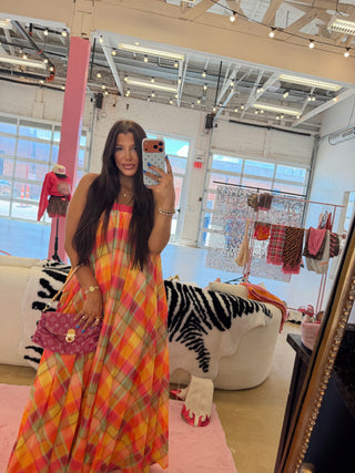 Poppy plaid maxi dress