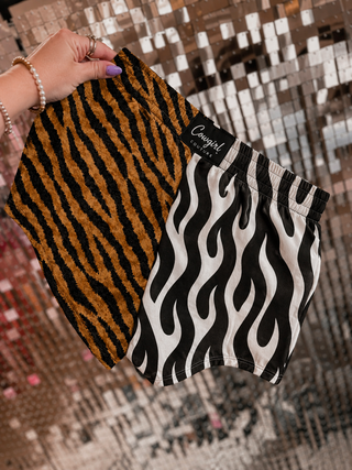 DROPPING 7/3 CLOSING 7/11 CCB™ original split Tiger print | B&w zebra boxer shorts PREORDER
