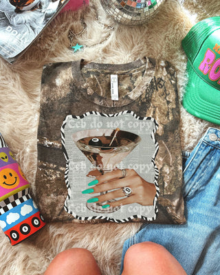 Zebra print newspaper martini trendy graphic