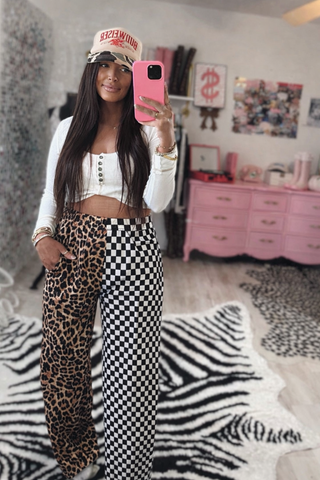 DROPPING 3/11 ~ THE CCB ORIGINAL DOUBLE TROUBLE SPLIT LEOPARD | B+W CHECKERED PANTS PREORDER