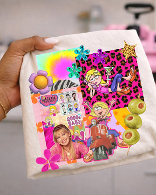 Retro groovy Lizzie collage