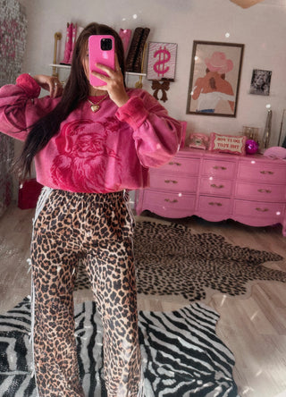 VIRAL INSIDE OUT MONOCHROME SANTA CREWS