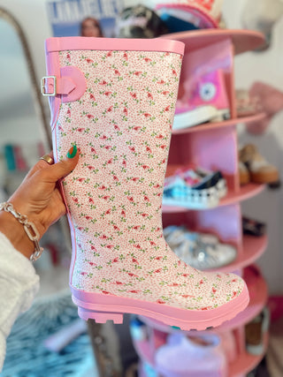 Love shack floral rain boots