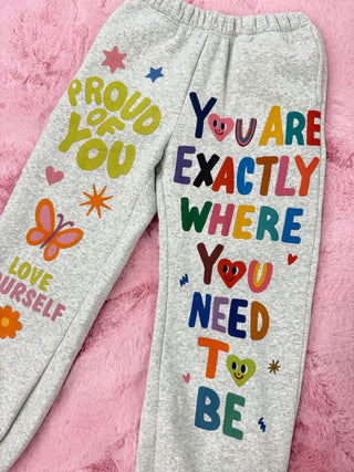 Trendy words of affirmation joggers
