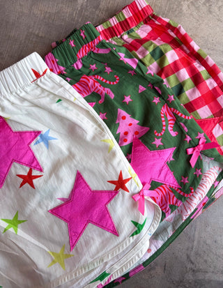 Preorder Holiday satin star boxer shorts