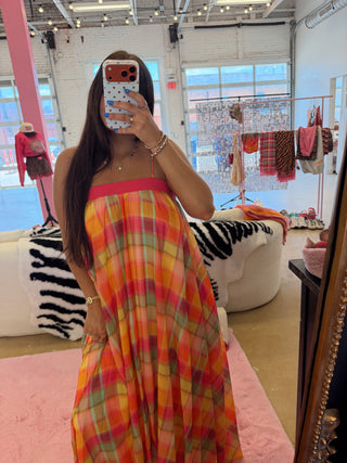 Poppy plaid maxi dress