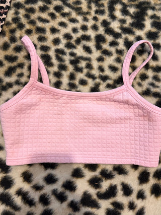 BAILEYS CLOSET pink quilted crop bra small