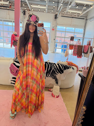 Poppy plaid maxi dress
